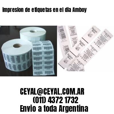 impresion de etiquetas en el dia Amboy