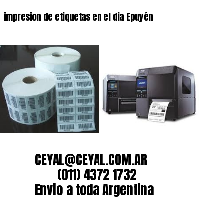 impresion de etiquetas en el dia Epuyén