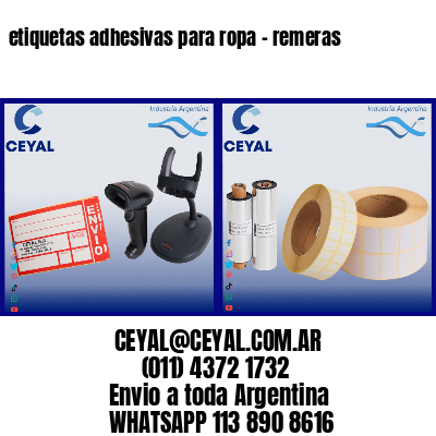 etiquetas adhesivas para ropa - remeras