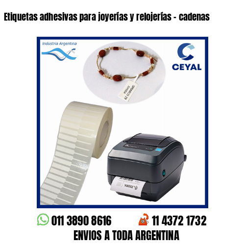 Etiquetas adhesivas para joyerías y relojerías – cadenas