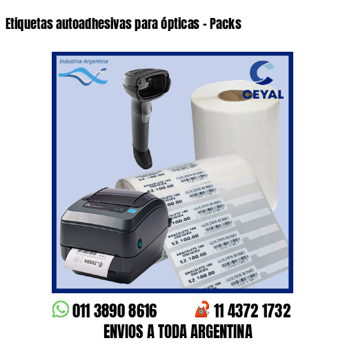 Etiquetas autoadhesivas para ópticas – Packs