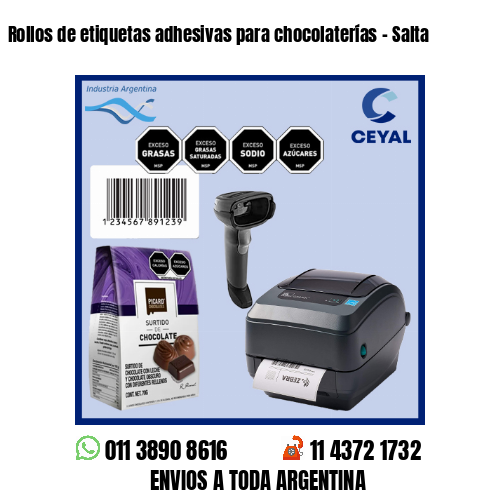 Rollos de etiquetas adhesivas para chocolaterías – Salta