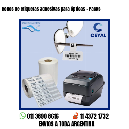 Rollos de etiquetas adhesivas para ópticas – Packs