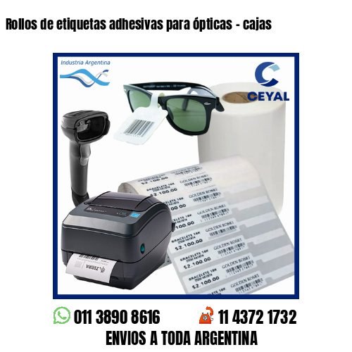 Rollos de etiquetas adhesivas para ópticas – cajas