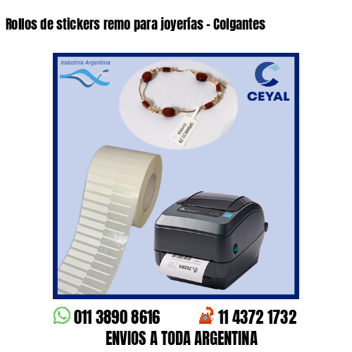 Rollos de stickers remo para joyerías – Colgantes