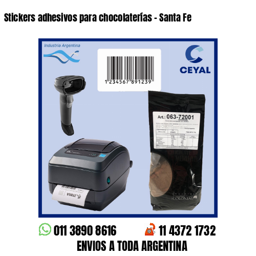 Stickers adhesivos para chocolaterías – Santa Fe