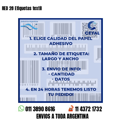 RED 28 Etiquetas textil