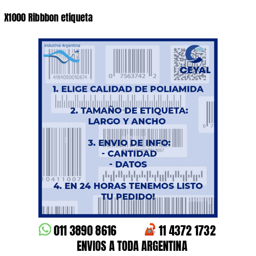 X1000 Ribbbon etiqueta