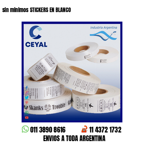 sin minimos STICKERS EN BLANCO