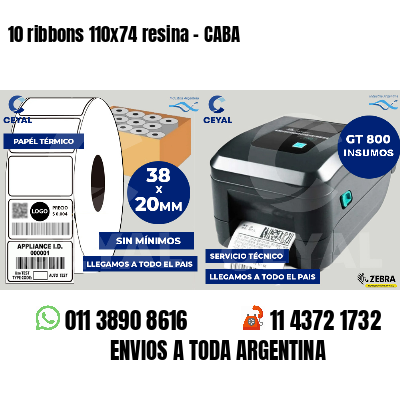 10 ribbons 110x74 resina - CABA