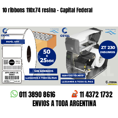 10 ribbons 110x74 resina - Capital Federal