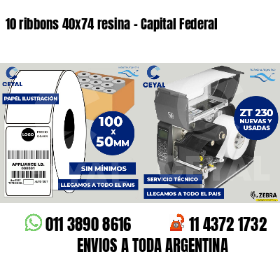 10 ribbons 40x74 resina - Capital Federal