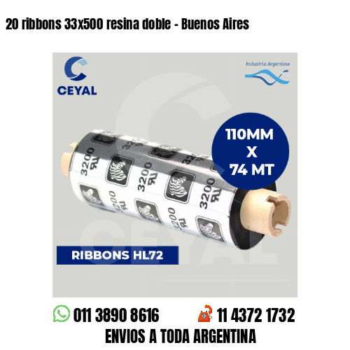 20 ribbons 33×500 resina doble – Buenos Aires