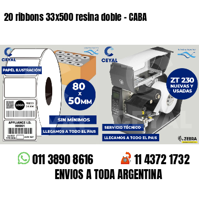 20 ribbons 33x500 resina doble - CABA