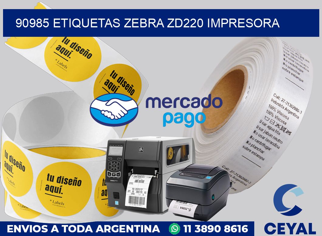 90985 etiquetas Zebra zd220 impresora