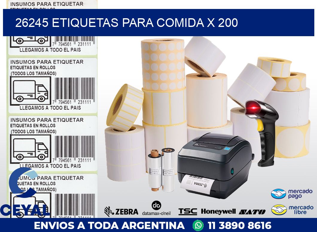 26245 ETIQUETAS PARA COMIDA x 200