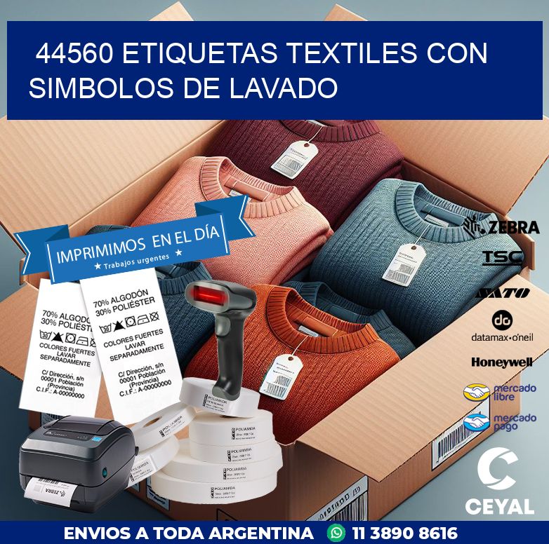 44560 ETIQUETAS TEXTILES CON SIMBOLOS DE LAVADO