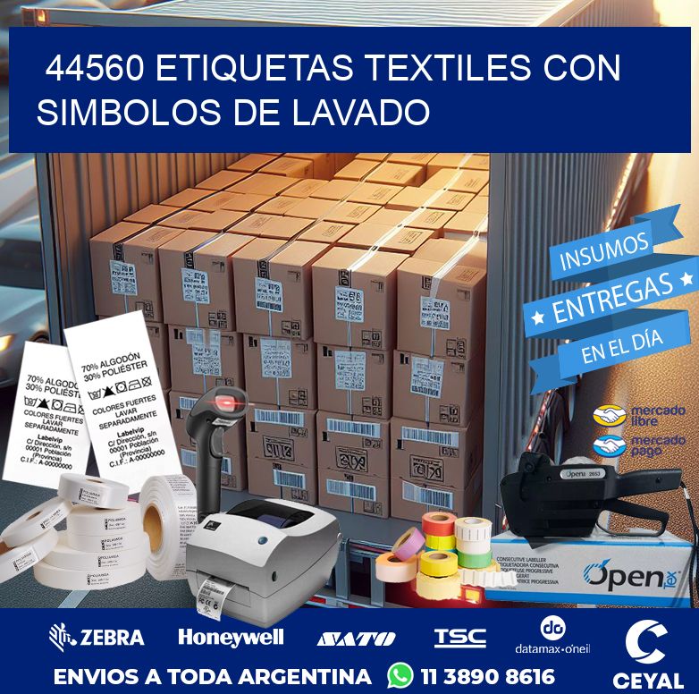 44560 ETIQUETAS TEXTILES CON SIMBOLOS DE LAVADO