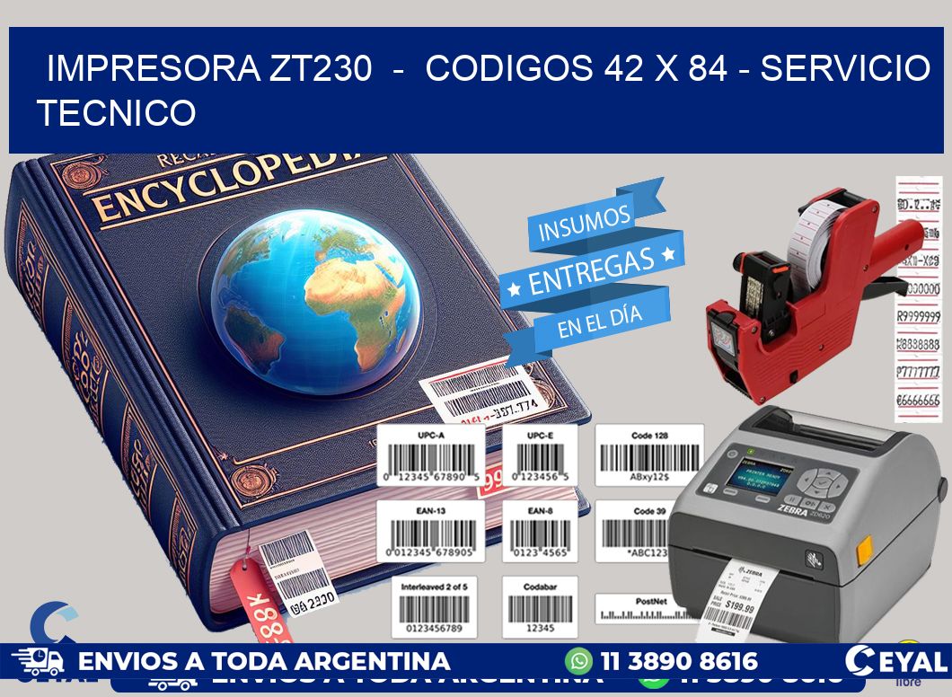 IMPRESORA ZT230  -  CODIGOS 42 x 84 - SERVICIO TECNICO