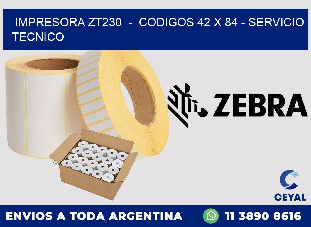 IMPRESORA ZT230  -  CODIGOS 42 x 84 - SERVICIO TECNICO