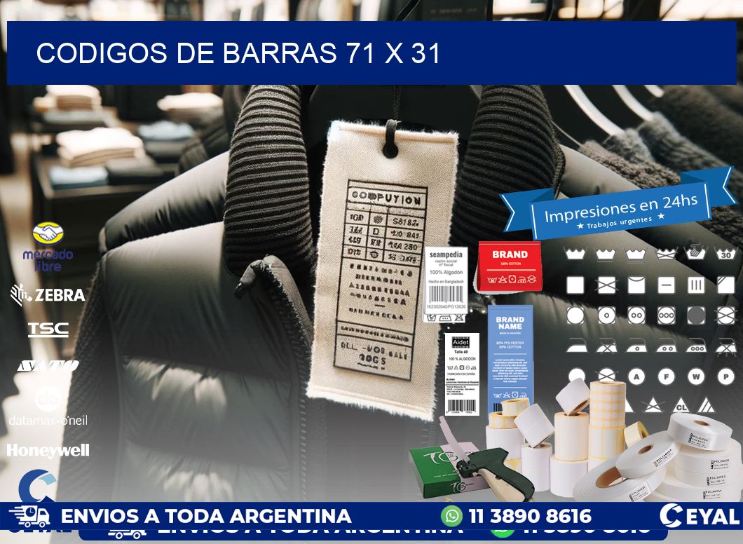 codigos de barras 71 x 31