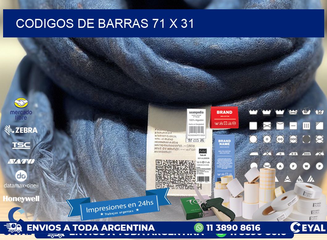 codigos de barras 71 x 31