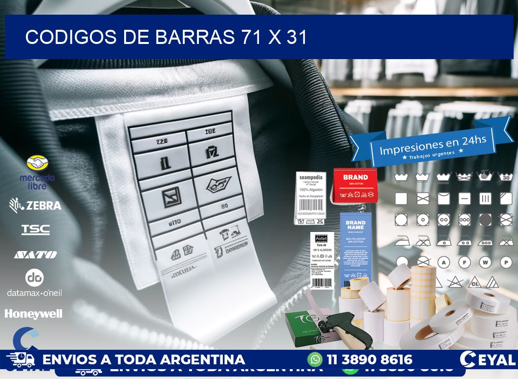 codigos de barras 71 x 31