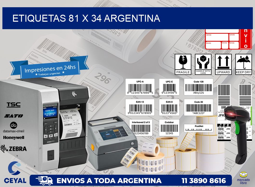 ETIQUETAS 81 x 34 ARGENTINA