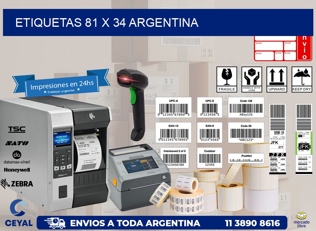 ETIQUETAS 81 x 34 ARGENTINA