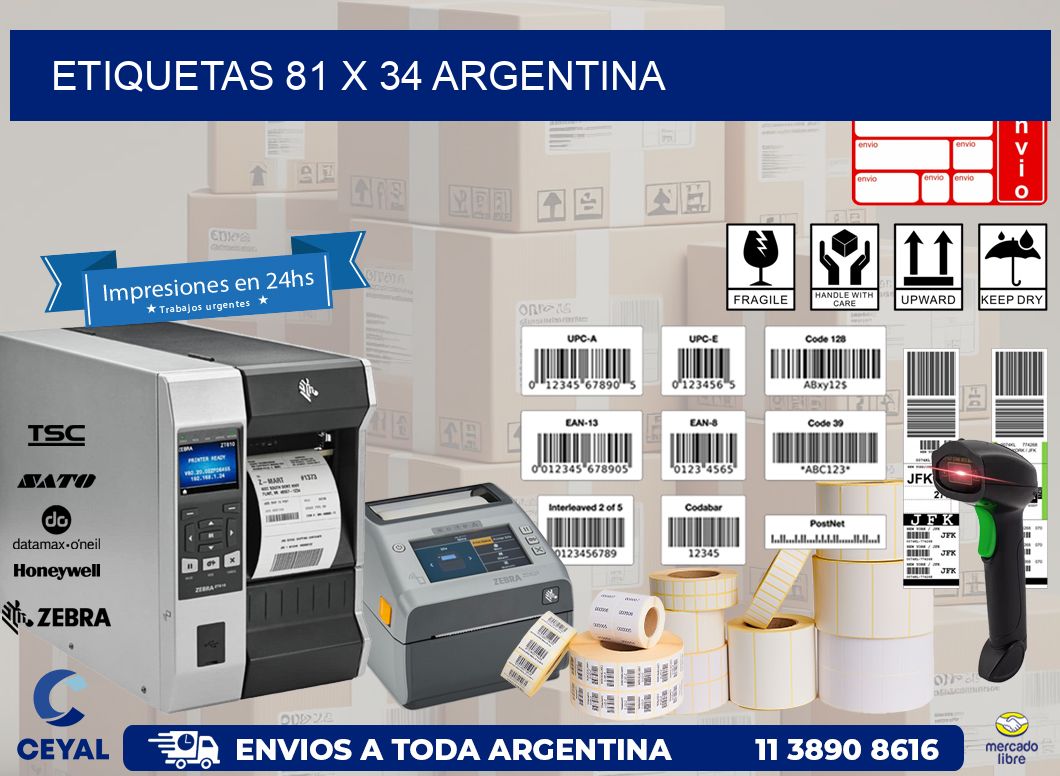 ETIQUETAS 81 x 34 ARGENTINA