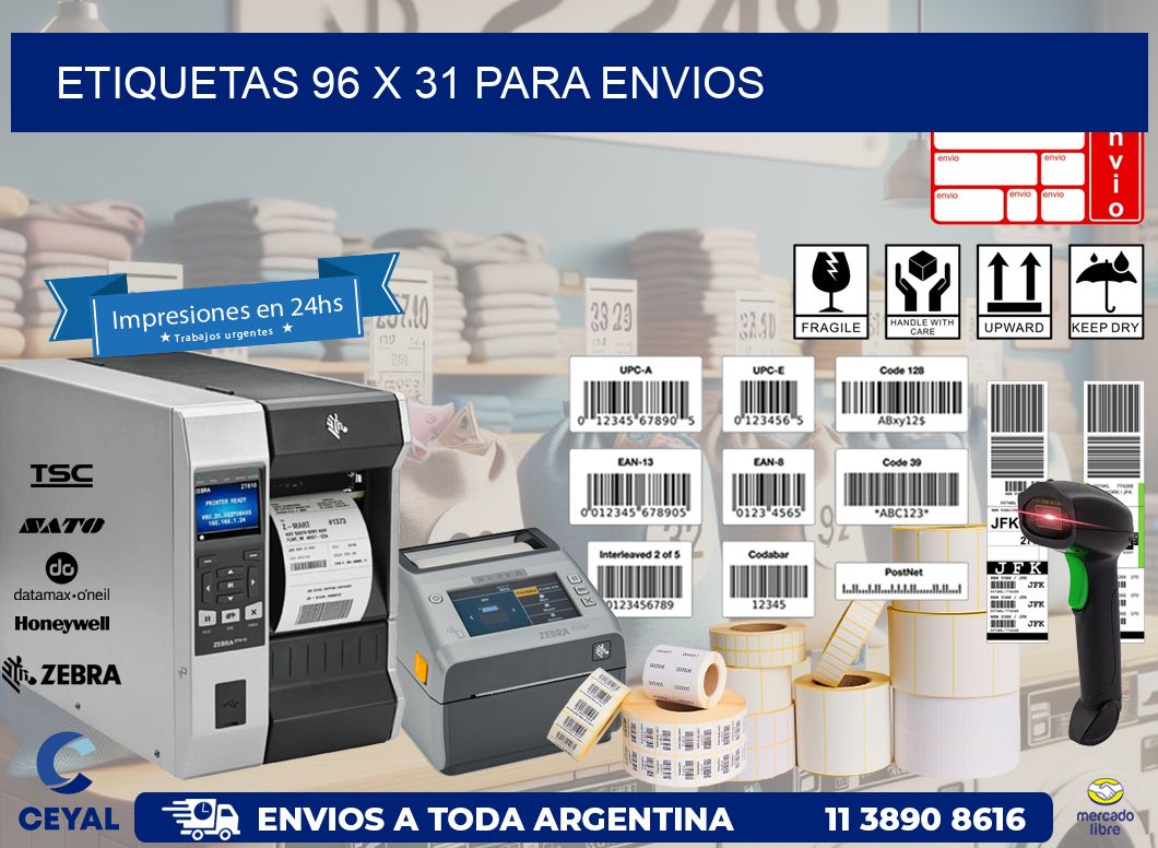 ETIQUETAS 96 x 31 PARA ENVIOS