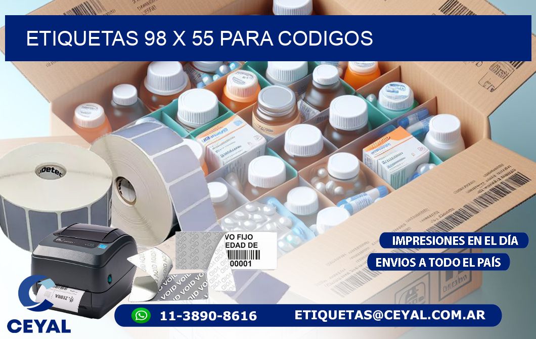 ETIQUETAS 98 x 55 PARA CODIGOS