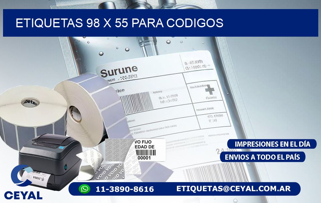 ETIQUETAS 98 x 55 PARA CODIGOS