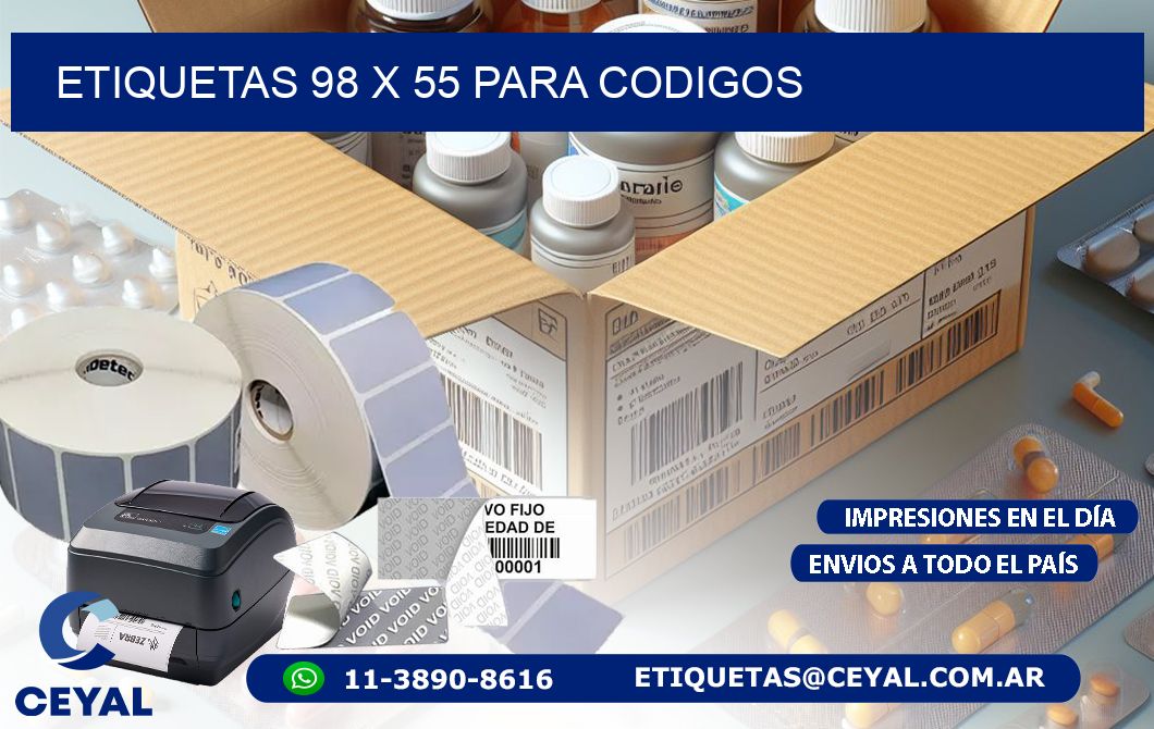 ETIQUETAS 98 x 55 PARA CODIGOS