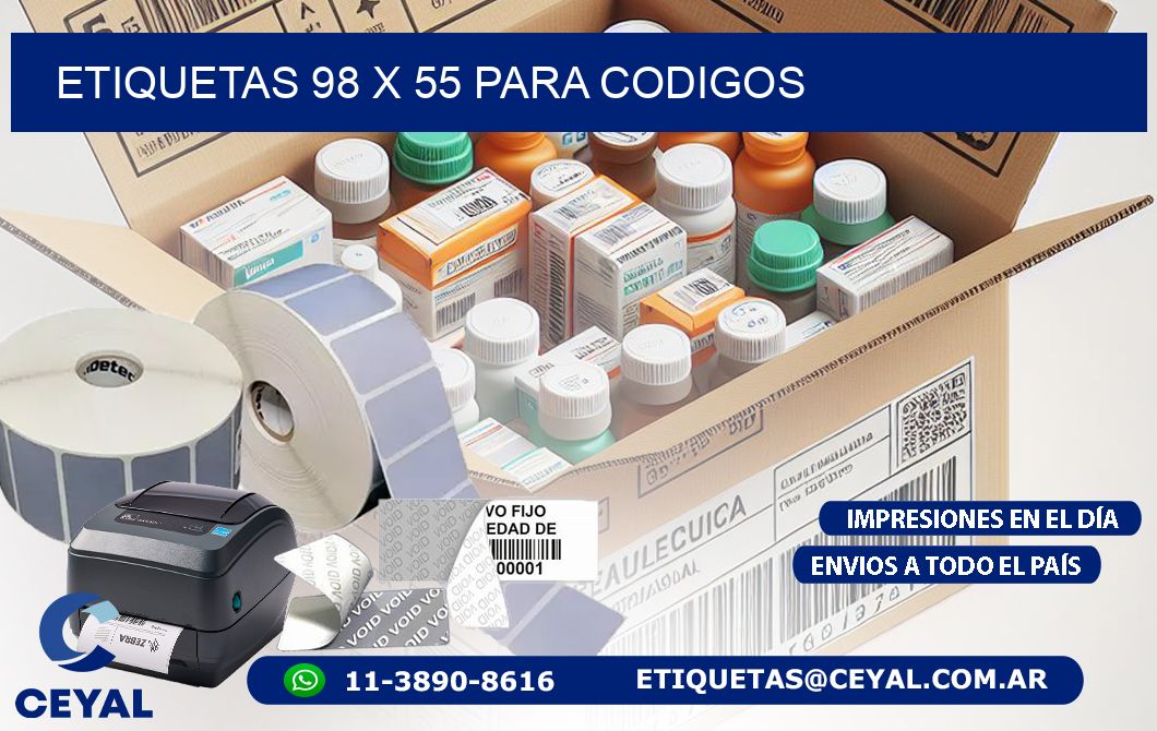 ETIQUETAS 98 x 55 PARA CODIGOS