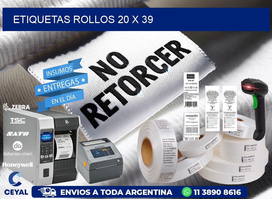 etiquetas rollos 20 x 39