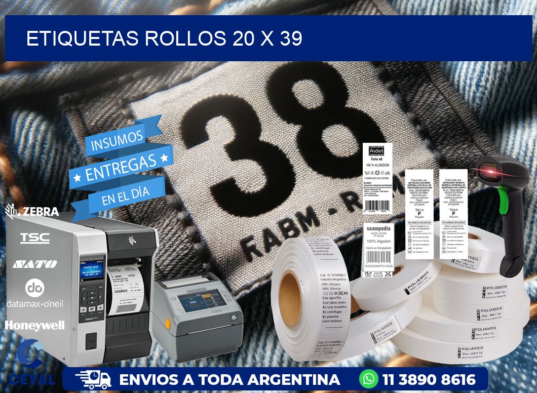 etiquetas rollos 20 x 39