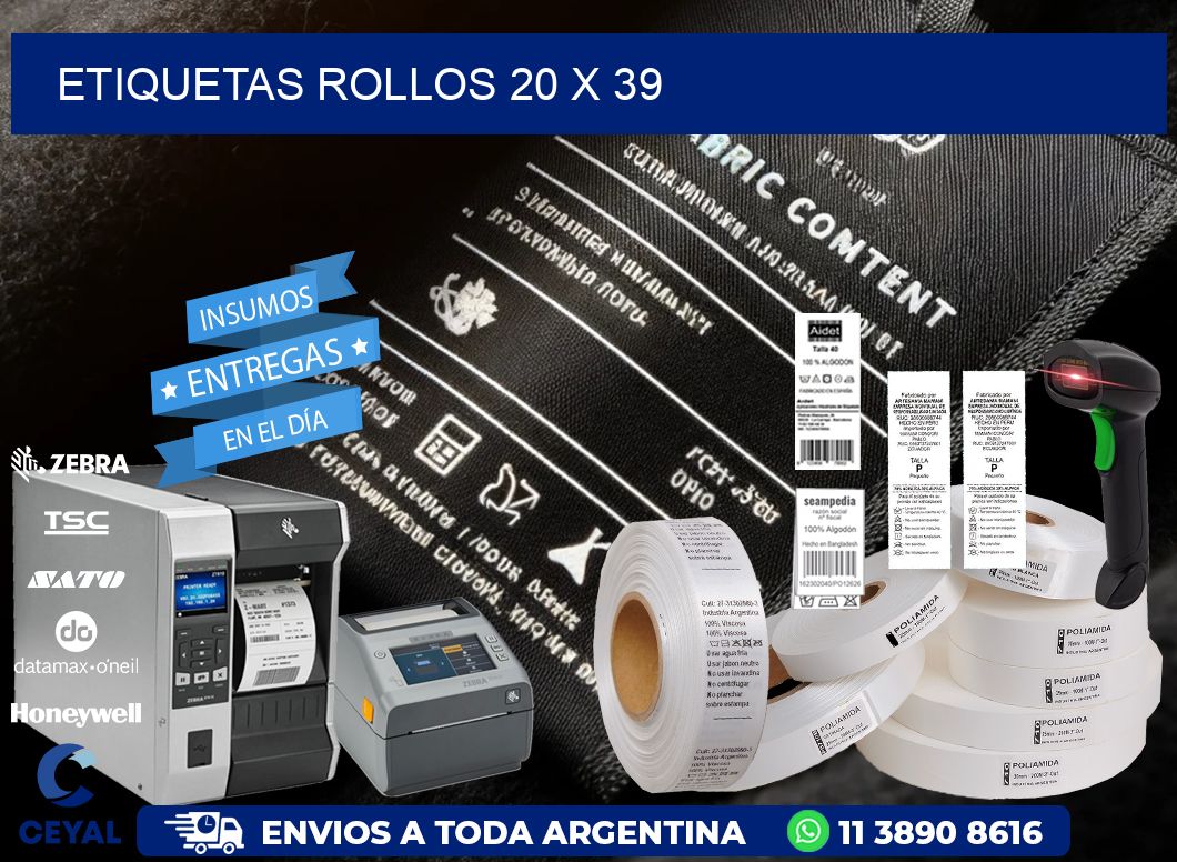 etiquetas rollos 20 x 39