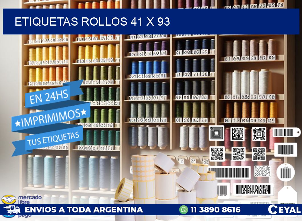 etiquetas rollos 41 x 93