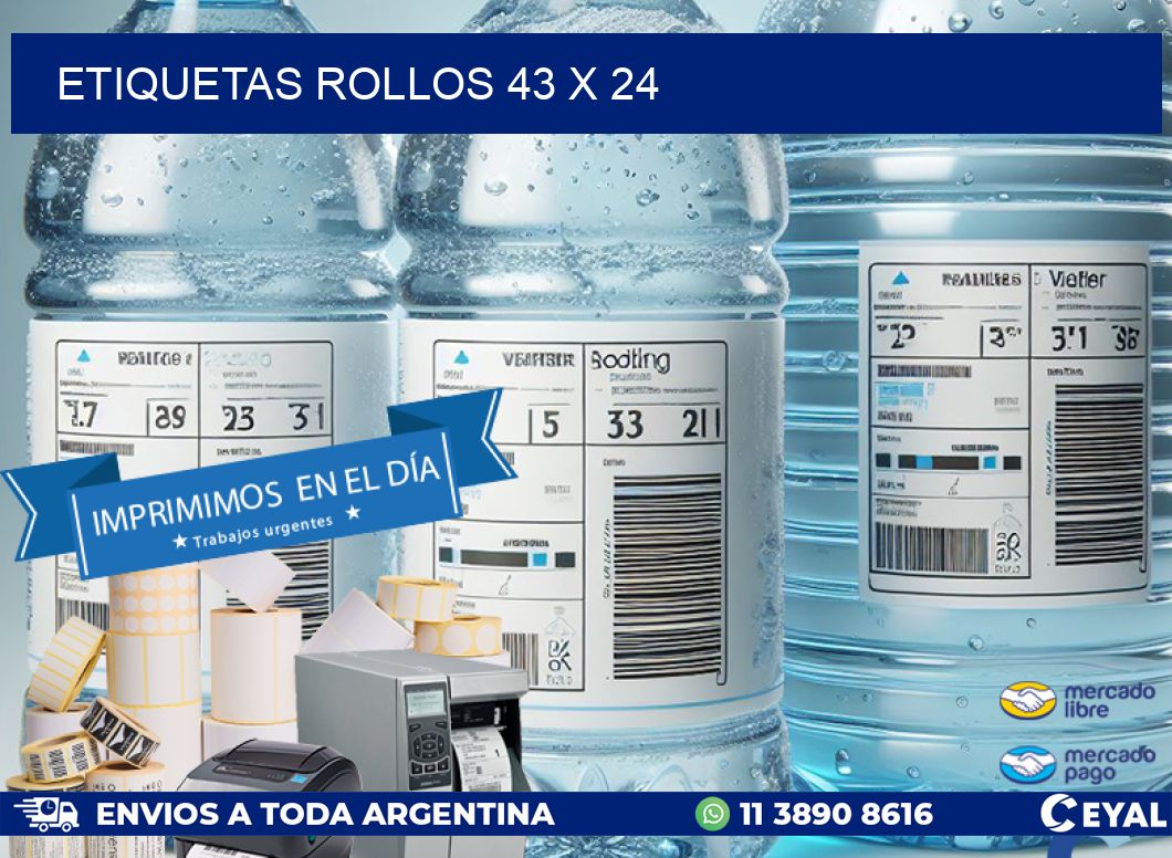 etiquetas rollos 43 x 24