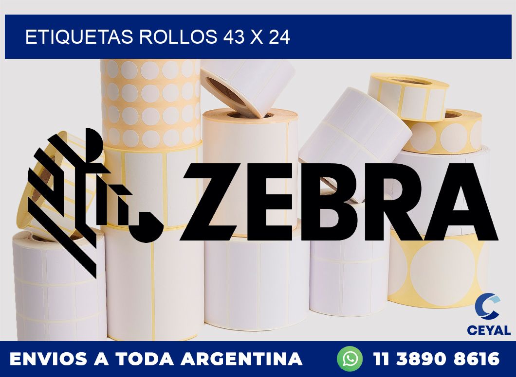 etiquetas rollos 43 x 24