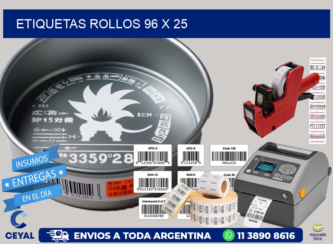 etiquetas rollos 96 x 25