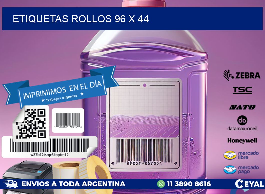 etiquetas rollos 96 x 44