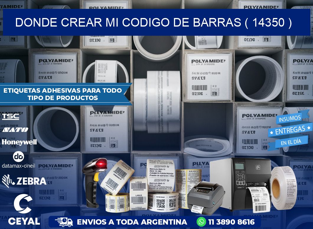 DONDE CREAR MI CODIGO DE BARRAS ( 14350 )