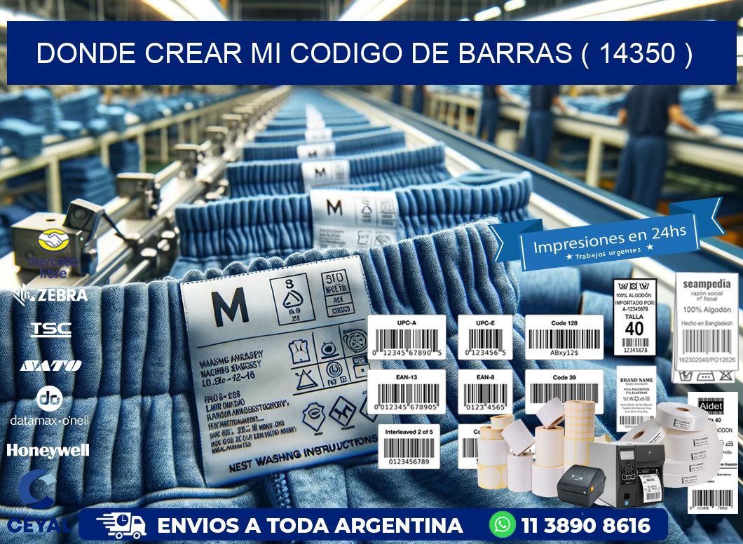 DONDE CREAR MI CODIGO DE BARRAS ( 14350 )