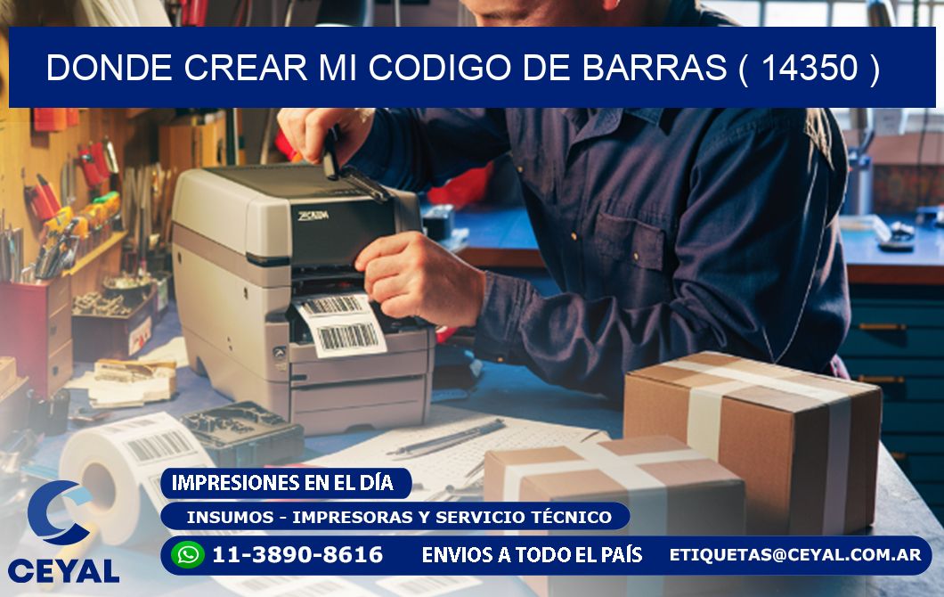 DONDE CREAR MI CODIGO DE BARRAS ( 14350 )