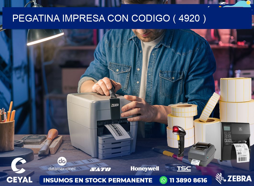 PEGATINA IMPRESA CON CODIGO ( 4920 )