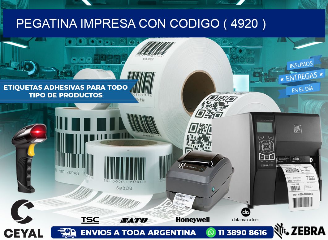 PEGATINA IMPRESA CON CODIGO ( 4920 )