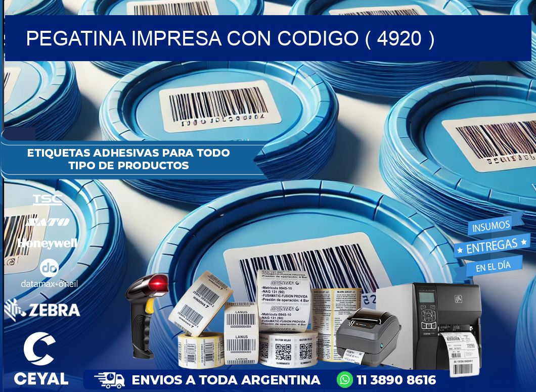 PEGATINA IMPRESA CON CODIGO ( 4920 )