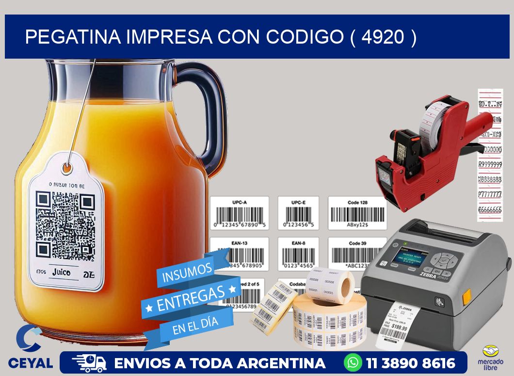 PEGATINA IMPRESA CON CODIGO ( 4920 )